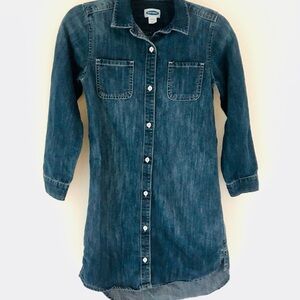 Old Navy Dark Denim Long Sleeve Dress. Size 10/12